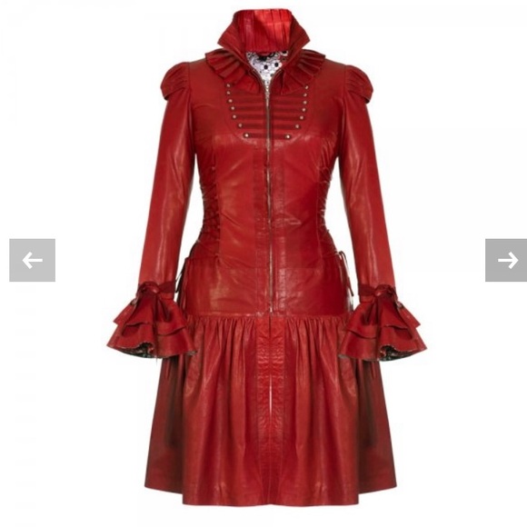IMPERO LONDON | Red leatherCorset Dress/ Coat - Picture 5 of 6